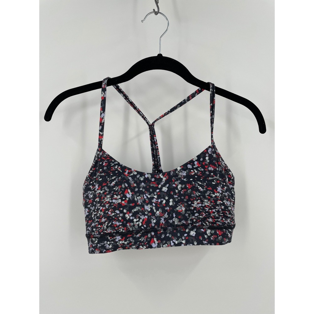 Lululemon Flow Y Bra Nulu 6 Water Blossom Multi Confetti Sports Yoga Bra LW2BPZS